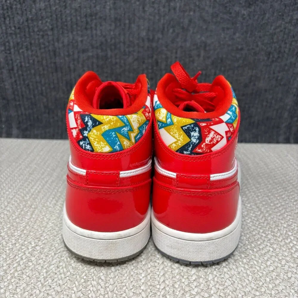Nike Air Jordan 1 Mid SE Barcelona Sweater Chile Red Patent Mens 10 DC7294-600